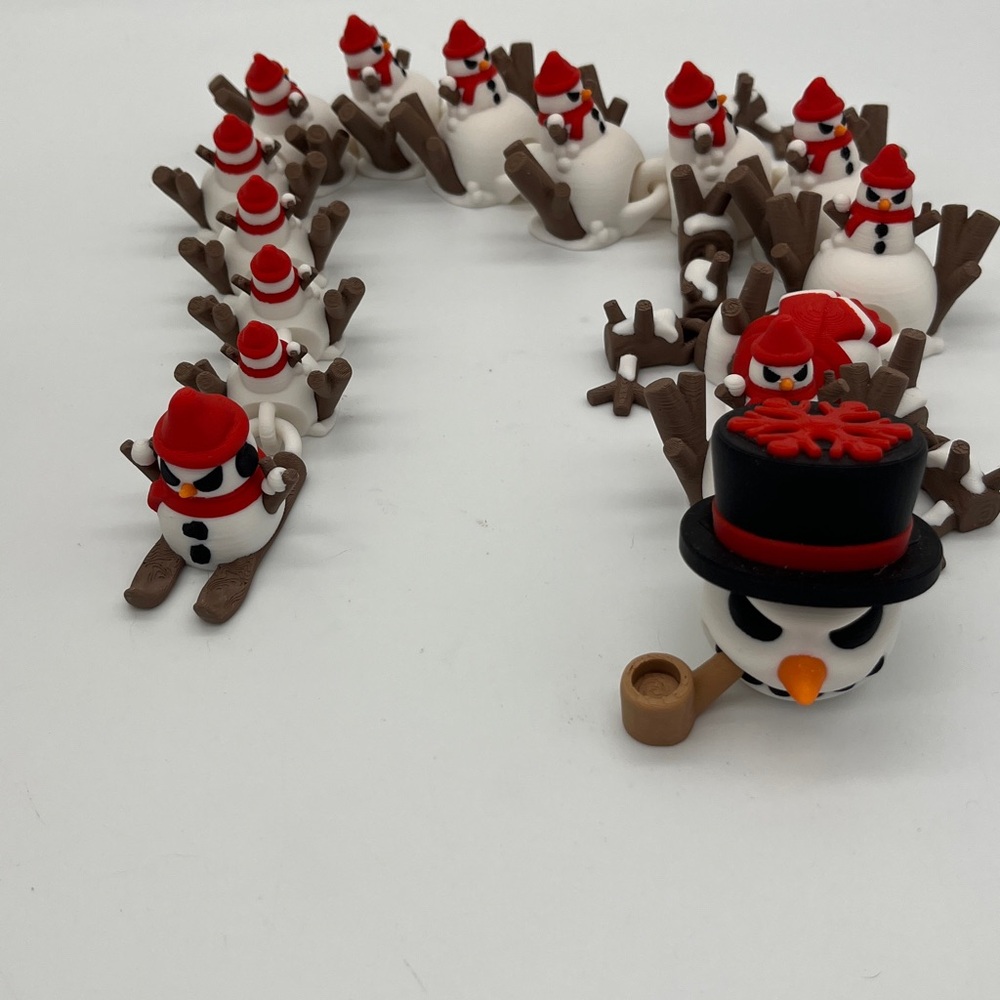 3D printed Snowman ⛄️ dragon 19” Fidget Toy Fun Collectible Stress Re…